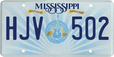 MS license plate HJV502