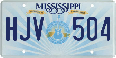 MS license plate HJV504