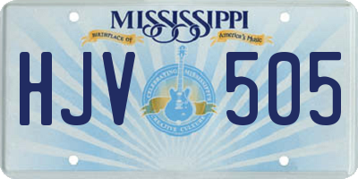 MS license plate HJV505