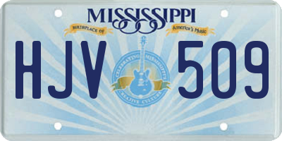 MS license plate HJV509