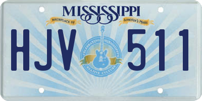 MS license plate HJV511