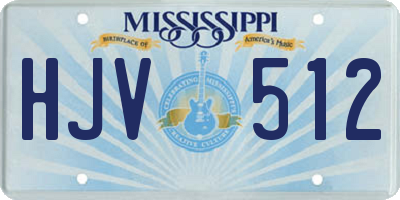 MS license plate HJV512