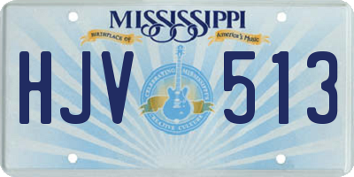 MS license plate HJV513