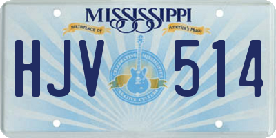 MS license plate HJV514