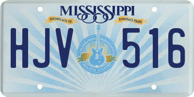 MS license plate HJV516