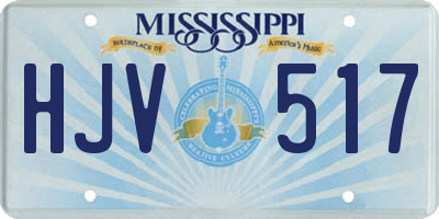 MS license plate HJV517