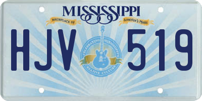 MS license plate HJV519