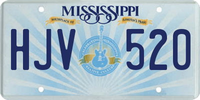 MS license plate HJV520