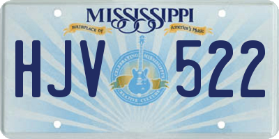 MS license plate HJV522