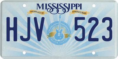 MS license plate HJV523