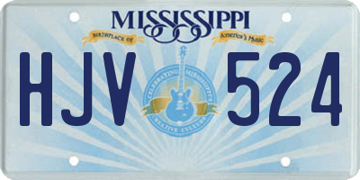 MS license plate HJV524