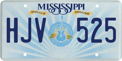 MS license plate HJV525