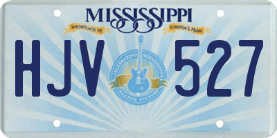 MS license plate HJV527