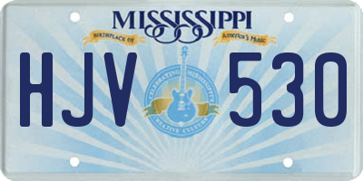 MS license plate HJV530