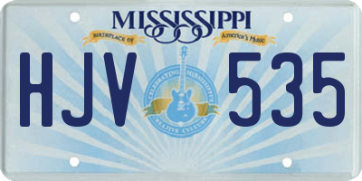 MS license plate HJV535