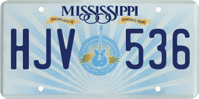 MS license plate HJV536