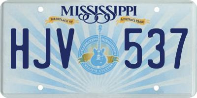 MS license plate HJV537