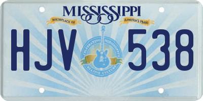 MS license plate HJV538