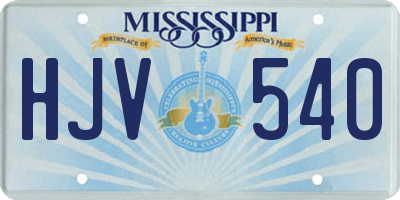 MS license plate HJV540