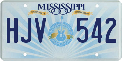 MS license plate HJV542