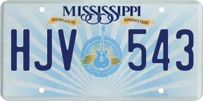 MS license plate HJV543