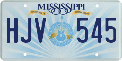 MS license plate HJV545