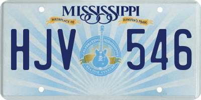 MS license plate HJV546