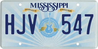 MS license plate HJV547