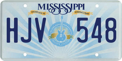 MS license plate HJV548