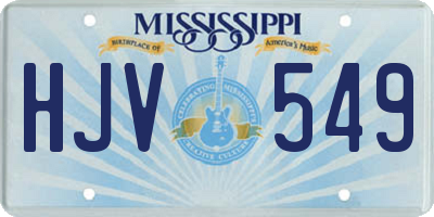 MS license plate HJV549