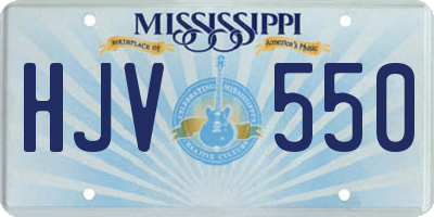 MS license plate HJV550