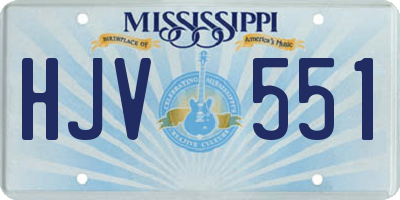 MS license plate HJV551
