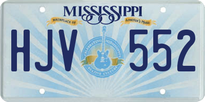 MS license plate HJV552