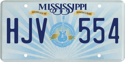 MS license plate HJV554
