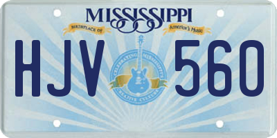 MS license plate HJV560