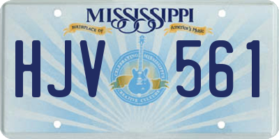 MS license plate HJV561