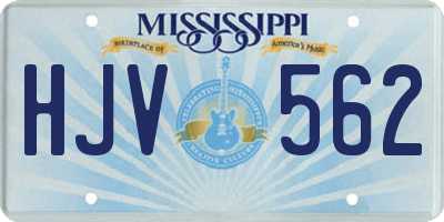 MS license plate HJV562