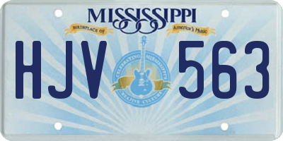 MS license plate HJV563