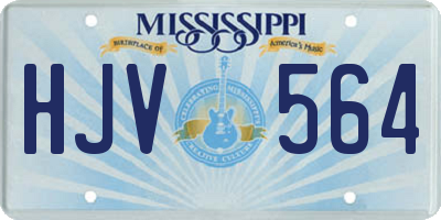 MS license plate HJV564