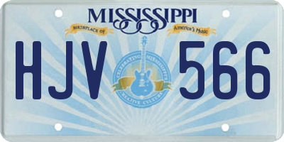 MS license plate HJV566