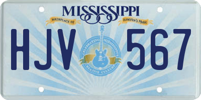 MS license plate HJV567