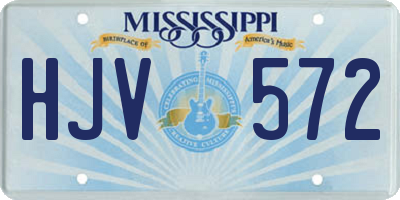 MS license plate HJV572
