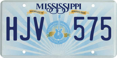 MS license plate HJV575