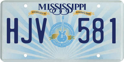 MS license plate HJV581