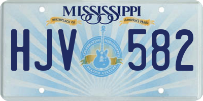 MS license plate HJV582