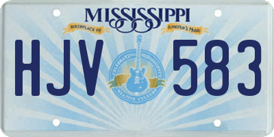 MS license plate HJV583