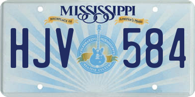 MS license plate HJV584