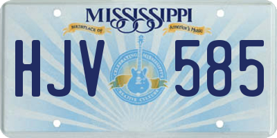 MS license plate HJV585