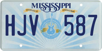 MS license plate HJV587