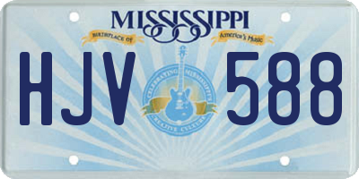 MS license plate HJV588